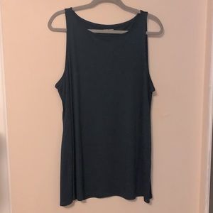 EILEEN FISHER BALLET NECK TUNIC TANK STORM